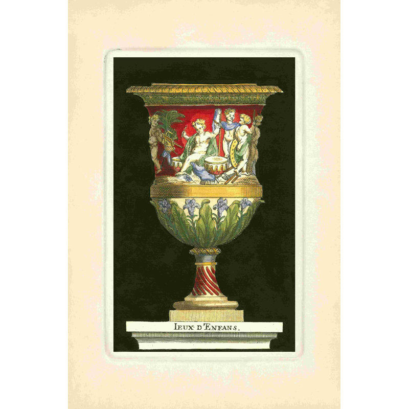 " Vase With Cherubs " by S. Thomassin Painting Print, 18" H x 12" W