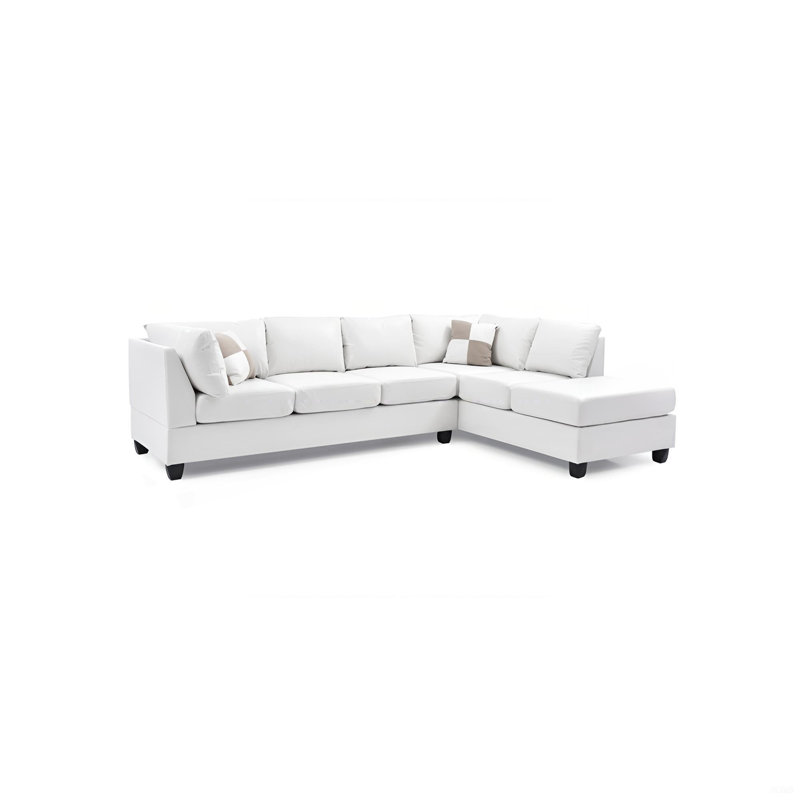 Canapé modulaire Malone (sans repose-pieds), blanc, Blanc