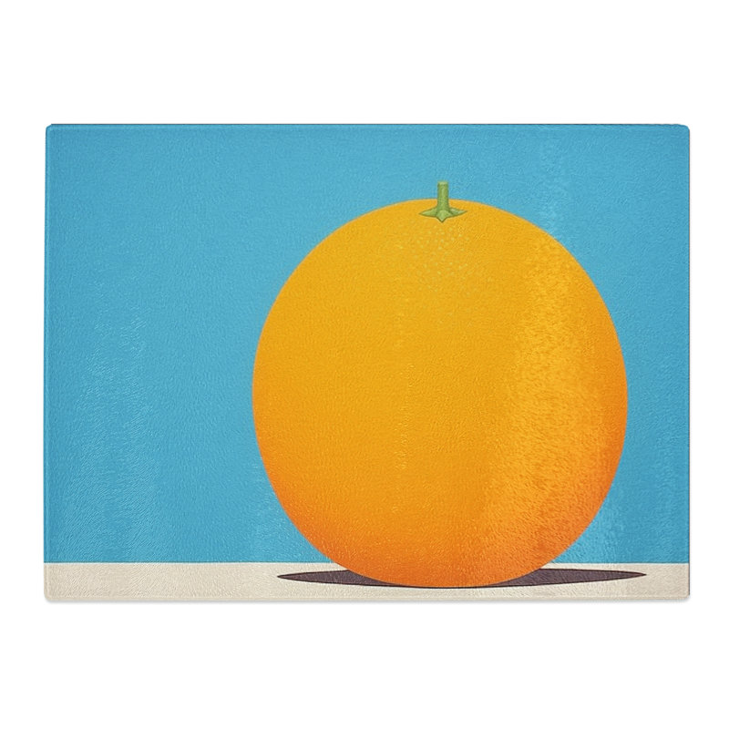 Orange Fruit Minimalism  Glass Chopping Board