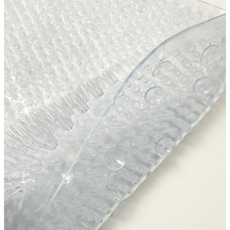 Tapis de baignoire transparent en PVC antidérapant transparent avec ventouses et surface de massage Luffah - 35 po x 16 po