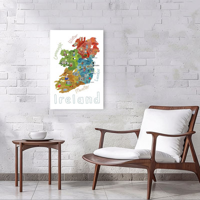 «Whimsical Ireland Map Whimsical Abstract Contemporary City Landscape», reproduction d'art mural