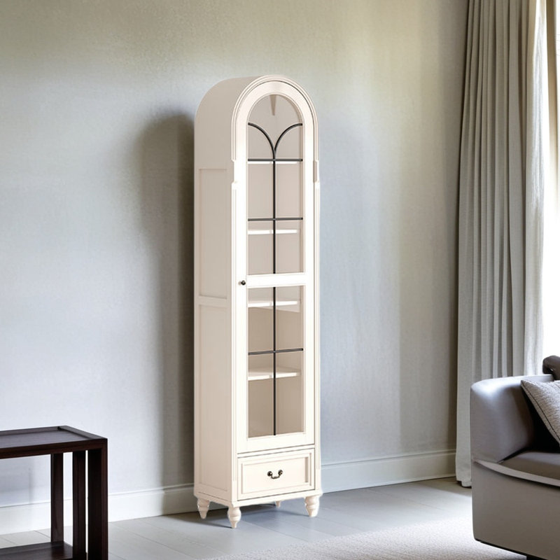 Arched Bookcase, (5 Shelves) 82.68"H x 19.69"W x 15.75" D