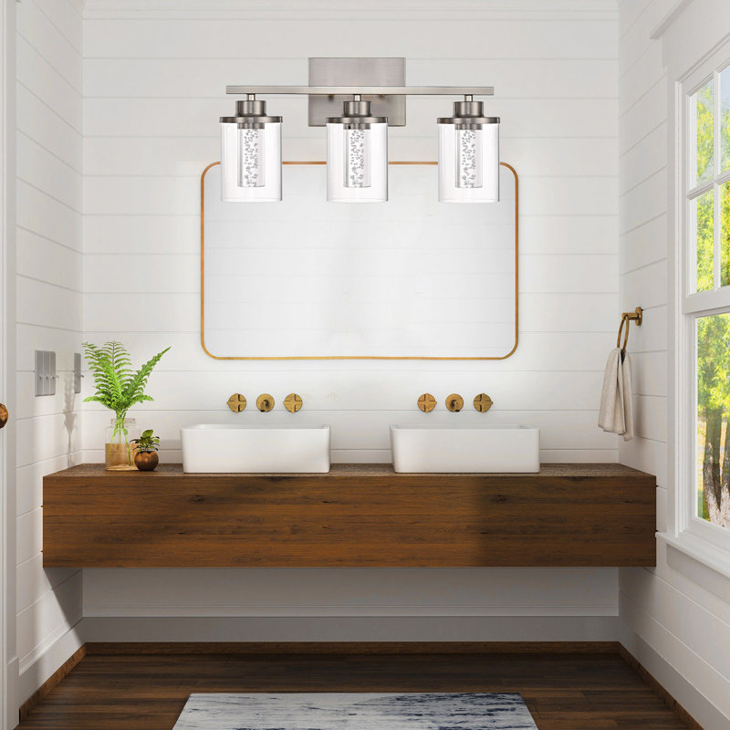 LED Modern Bathroom Light Fixtures Over Mirror, 5-Light Vanity Lights With 5 Color Modes, Dimmable Bathroom Vanity Light With Crystal Bubble Glass, (Built-In LED Bulbs Included)
