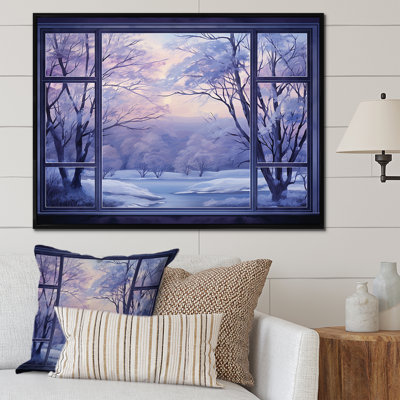 «Purple River Winter Windows IV - Winter Landscape», art mural