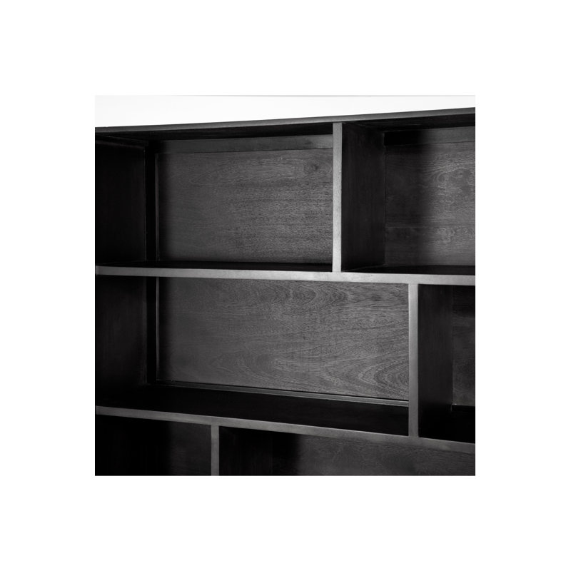 Cabinet Solid Wood Bookcase, Black