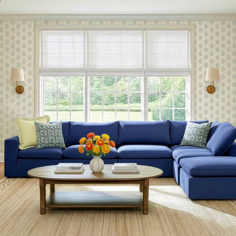 Calana Modular Sectional, Navy, 6 Piece
