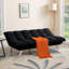 Canapé-lit multifonctionnel, canapé 2 places pliable, tissu en velours, convenant au salon et aux appartements (noir)