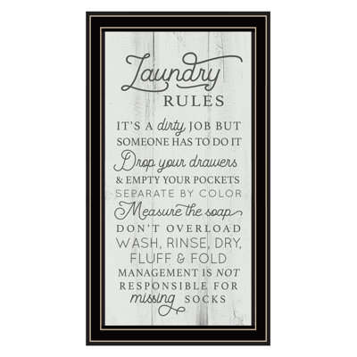 «Laundry Rules», art mural encadré pour le salon et la maison par Lux + Me Designs