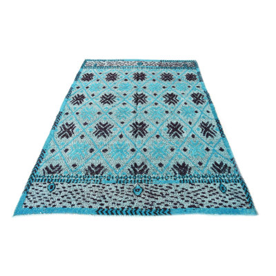 Tapis turquoise Porcaro 5 x 8