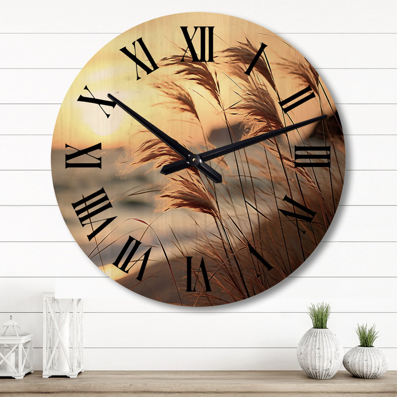 Horloge murale en bois massif Tutbury, Grand
