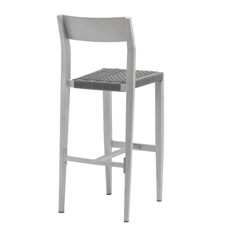 Belmont Outdoor Bar Stool, Silver