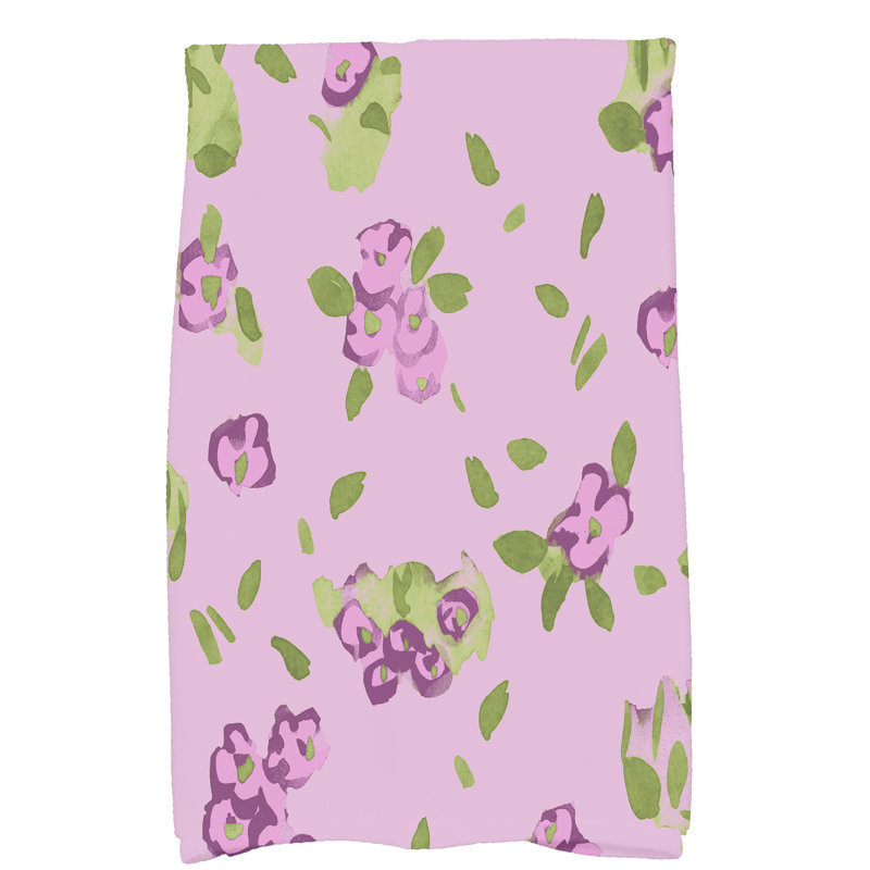 Floral Tea Towel Kitchen Towel, Purple