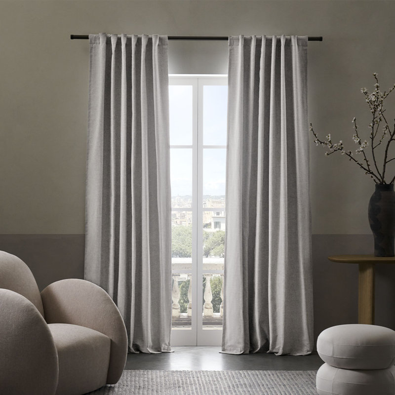  Sunbrella® Delaney Blackout Curtain, Gravel, 50" W x 96" L