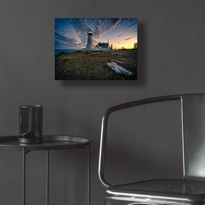 Breakwater Bay 'Twilight At Pemaquid Point' by Rick Berk Acrylic Glass Wall Art