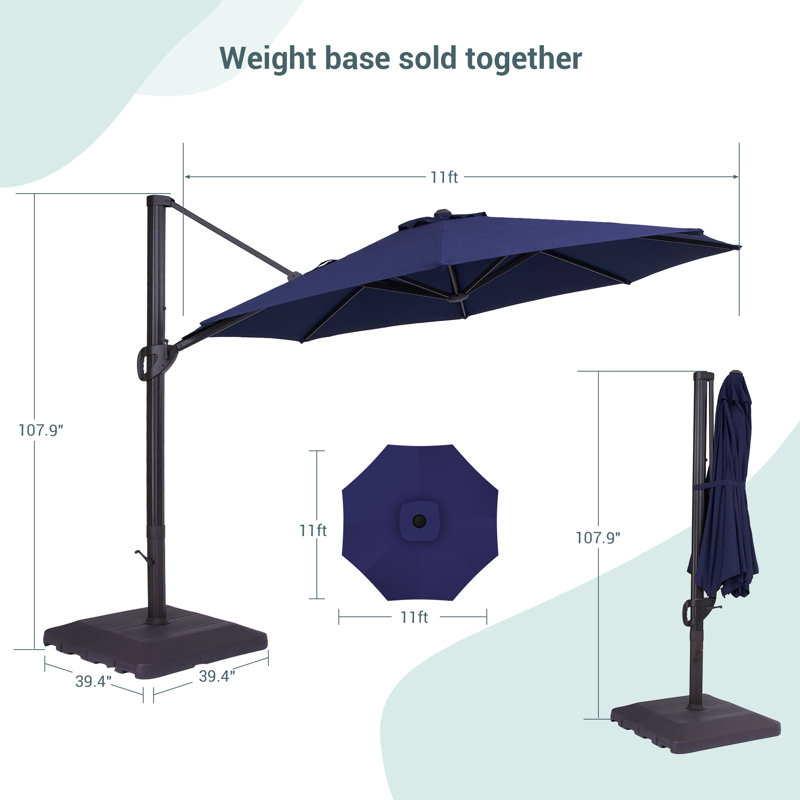 Parasol suspendu 11 pi Urbanna, Marine