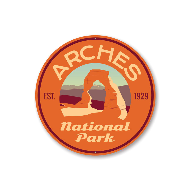 Arches Park Aluminum Sign, 12" H x 12" W x 0.04" D