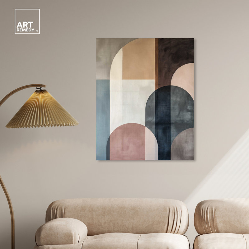 Abstract Geometric Shapes Canvas Wall Art in Neutral Tones, 30" x 36"