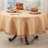 Natural Burlap Rustic Jute Tassel Tablecloth 72" Round
