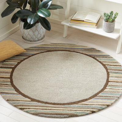 Tapis en laine / viscose touffeté à la main à rayures Martha Stewart 