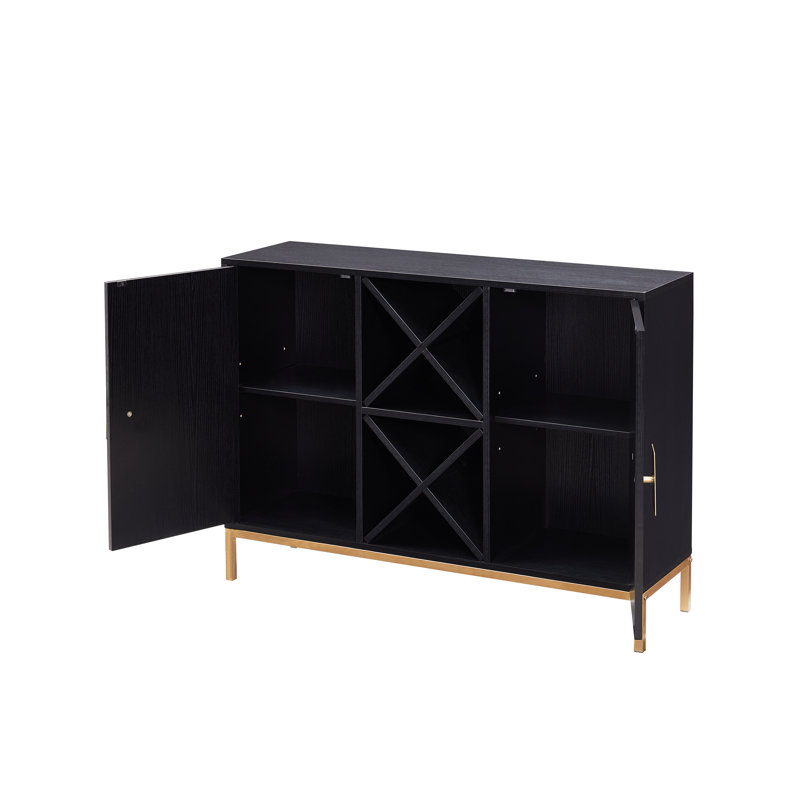 Batichon Wine Liquor Bar Buffet Sideboard, Cabinet with Wine Rack Storage for Kitchen, Dining Room