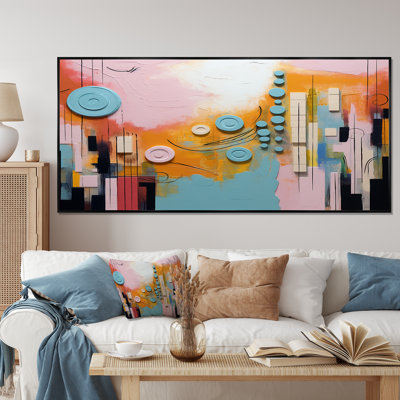 Colorful Orange And Blue Play Forms III - Geometric Wall Art