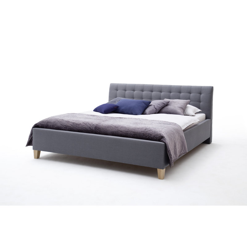 Hadrian Upholstered Bed Frame, Grey, European Double (140 x 200 cm)