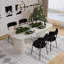 Ensemble de salle à manger rectangulaire à double piédestal avec table de salle à manger de style crème-1696774269-1696774265-1696774264