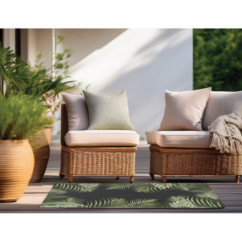 Tapis extérieur Waving Palm, Rectangle 5 pi x 7 pi