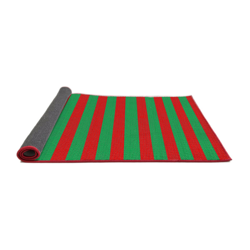 Tapis rouge/vert à motifs Metsahovi, Rond 4 pi