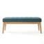 Banc Mid-Century moderne avec repose-pieds capitonné et pieds en bouleau, parfait pour des sièges et un style polyvalents-751852568