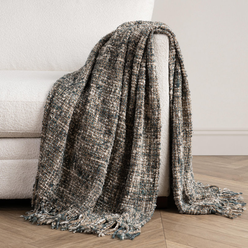Porter Throw Blanket, Blue Abstract