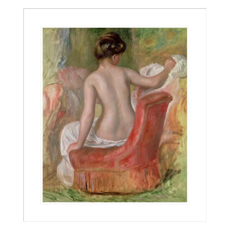 Nu dans un fauteuil par Pierre-Auguste Renoir, H 27,05 po x l 23,5 po