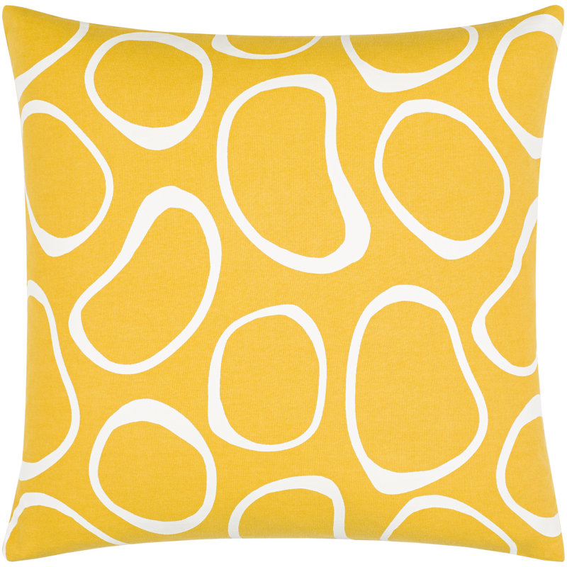Housse de coussin et insert en D Lachen, Safran / crème, 20 po x 20 po
