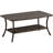Outdoor Wicker Coffee Table, Patio Coffee Table With 2-Tier Storage Shelf With PP Board For Patio Conversation Set