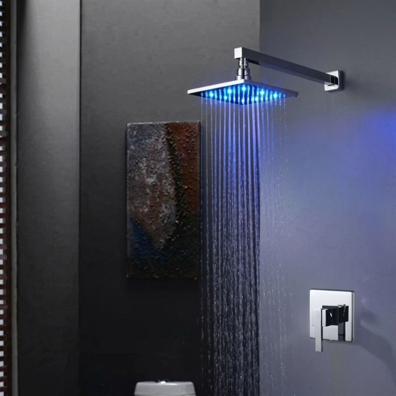 Briano MultiColor Water Powered Shower Solid Brass Built in Mixer