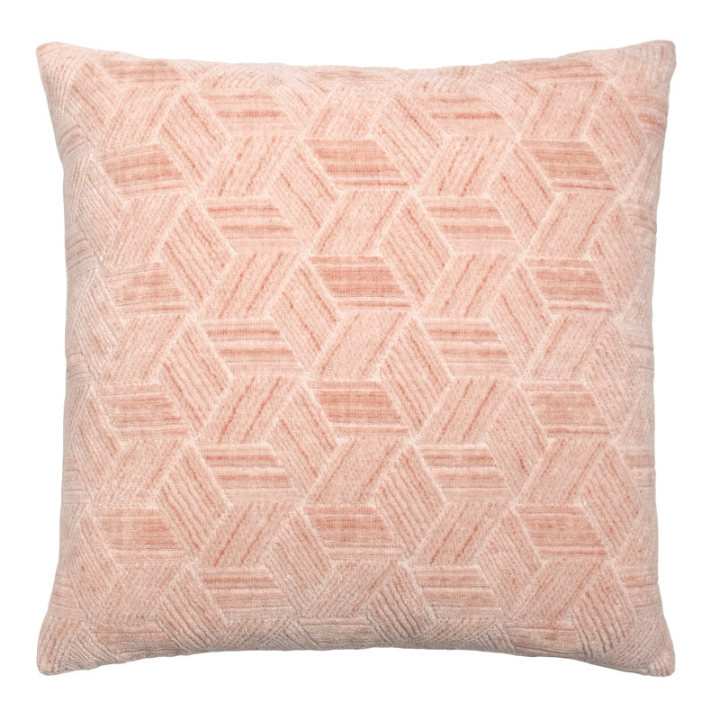 Entwined Square Woven Jacquard Pillow, 22"H x 22"W, Peach
