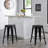 Contemporary Rustic Backless Metal Kitchen Counter Stools - 24 Inch, Set Of 2, Matte Black | Gift Idea-1153375683-1153375686