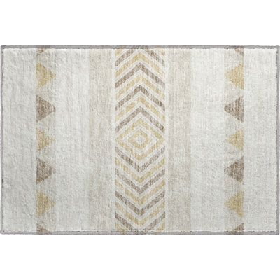 Premium Machine Washable Prisco Ivory Rug