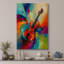 Œuvre d'art violon colorée et colorée, images de salle de musique, impression sur toile encadrée-132063587-132063591