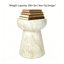 Table d'appoint 19,68 po de style champignon en forme de travertin, table de bout de patio moderne