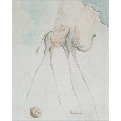 «Lelephant Giraffe» par Salvador Dali, impression sur toile non encadrée