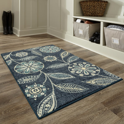 Adderley Floral Persian Blue Area Rug