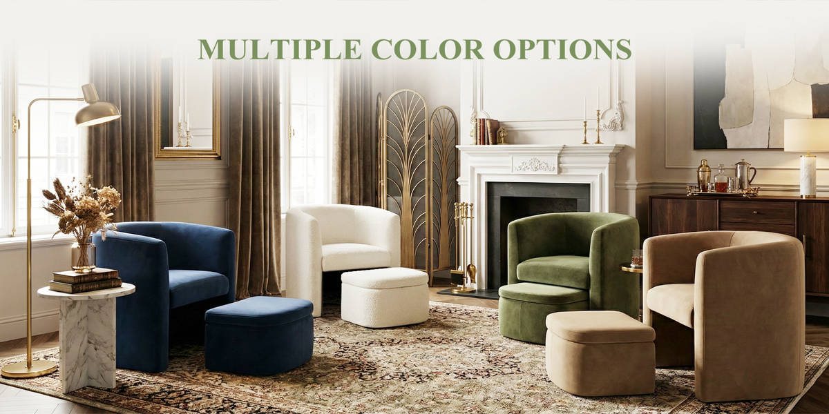 Braedin Upholstered Accent Chair & Storable Ottoman, No Assembly Required