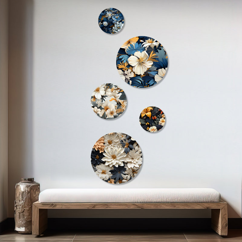 Maelyne - Ensemble de 5 reproductions d'art floral