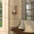 Brown Wood Wall Sconce with Glass Holder 5" x 7.5" x 16"