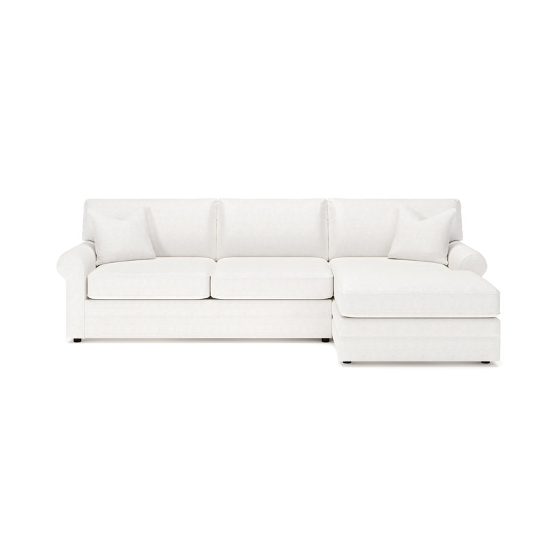 Charlie 2-Piece Sofa With Chaise Sectional, Nomad Snow, Cruise Adrift