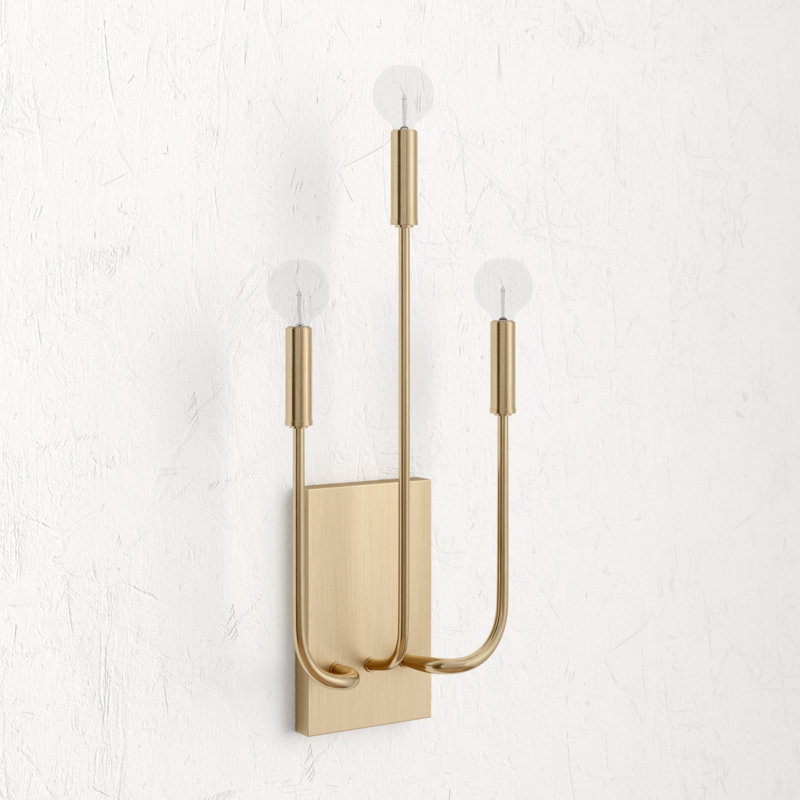 Candle Wall Light, Aged Brass