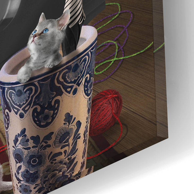 Art mural en verre Lark Manor ™ «Has Anyone Seen My Yarn» par Bigelow, H 12 po x l 16 po x P 0,13 po