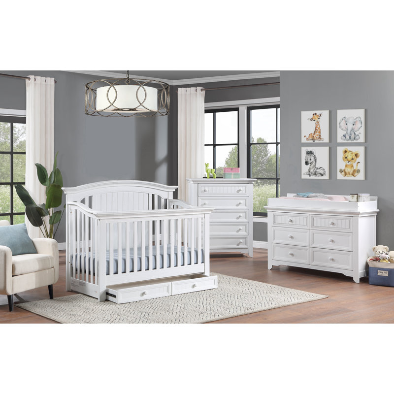 Commode 5 tiroirs Winchester, Blanc
