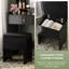 Petit meuble-lavabo avec miroir à DEL, tabouret de rangement et prise de courant-1185768038